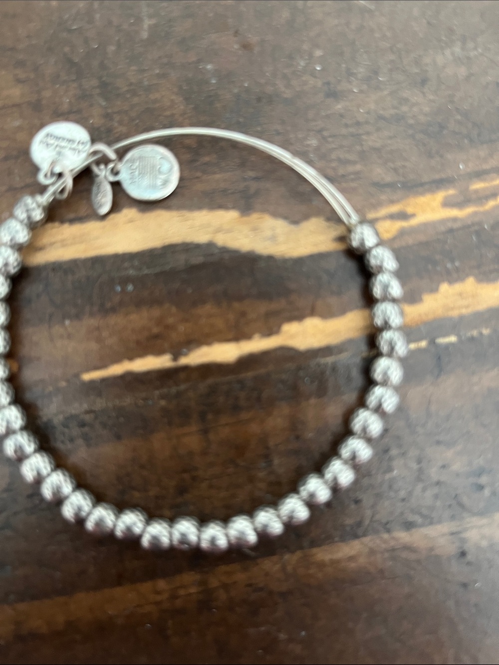 Alex and Ani Silver Beaded Wire Bracelet